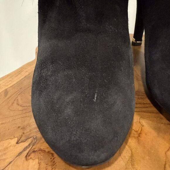 LOUIS VUITTON MA0163 Short Boots Suede Black Rabbit Fur Womens EU 39 US 9 - Picture 8 of 16